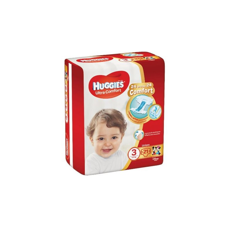 Kimberly Clark Italia Pannolino Huggies Ultra Comfort Base 3 21 Pezzi