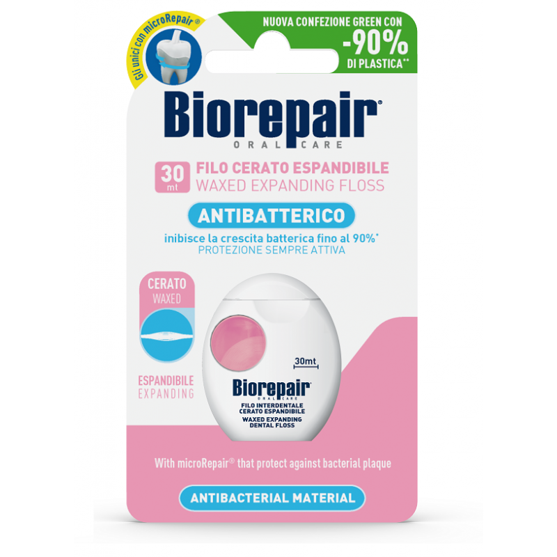 Coswell Biorepair Oral Care Antibatterico Filo Cerato Espandibile Gengive Delicate 25+5 Metri