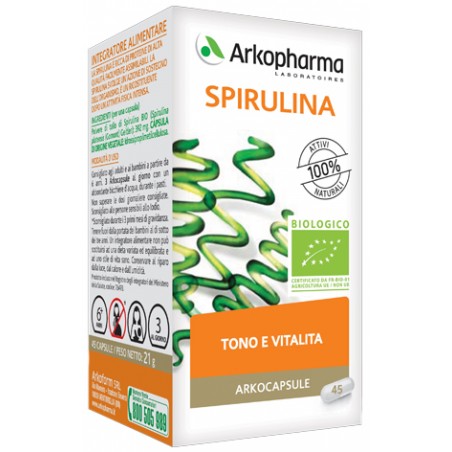 Arkopharma Arkocapsule Spirulina Bio tono e vitalità 45 Capsule