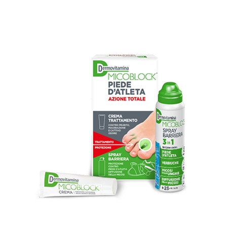 Pasquali Dermovitamina Micoblock Piede D'atleta Azione Totale Crema 30ml + Spray Barriera 3 In 1 100 Ml