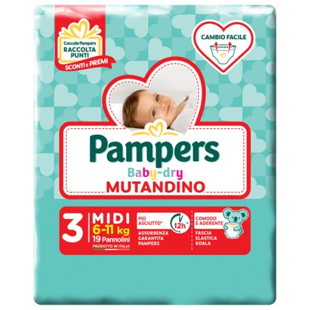 Fater Pampers Baby Dry Mutandina Midi Small Pack 19 Pezzi