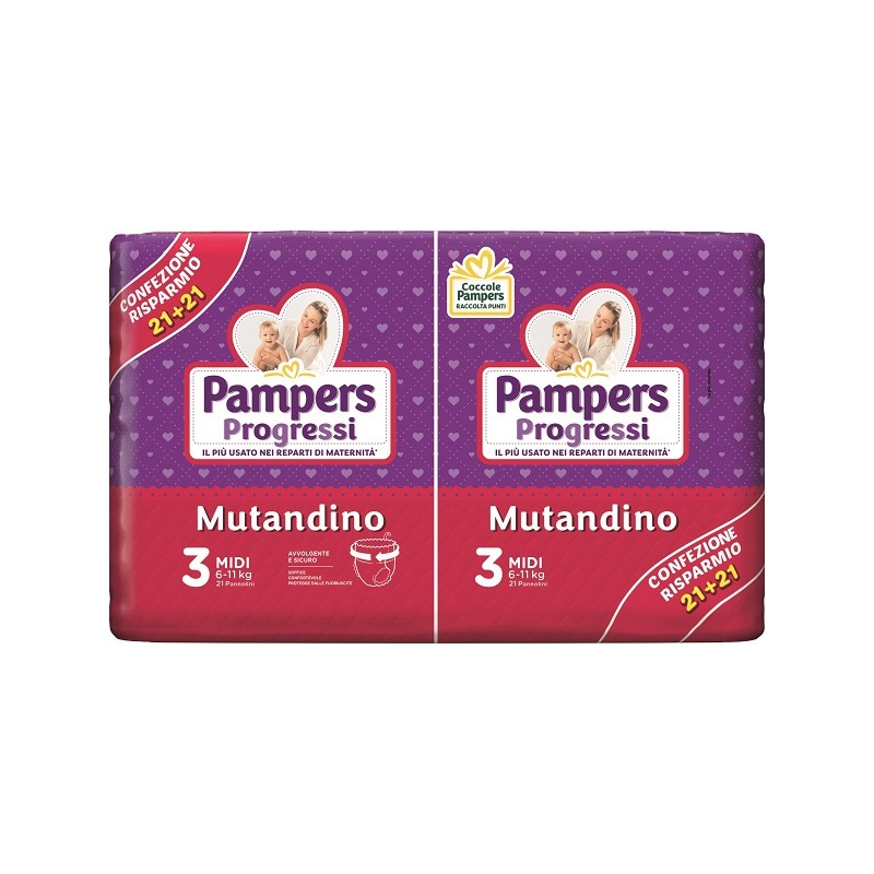 Fater Pampers Progressi Mutandino 3 Midi 6-11kg 21+21 Pannolini