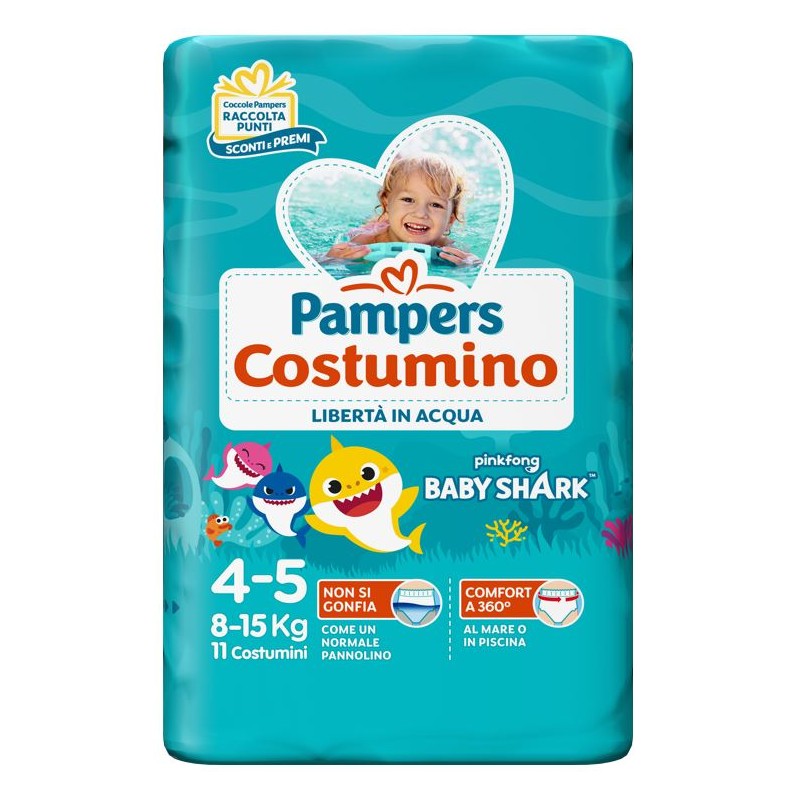 Fater Pampers Costumino Baby Shark Cp S 4-5 11 Pezzi