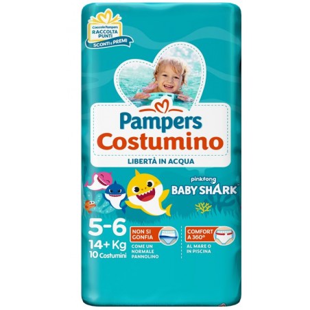 Fater Pampers Costumino Baby Shark Cp S 5-6 10 Pezzi