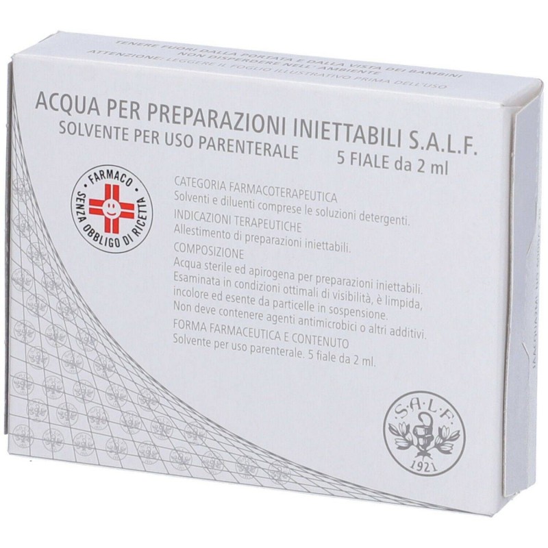 Acqua Per Preparazioni Iniettabili S.a.l.f. 5 flaconi da 2 ml