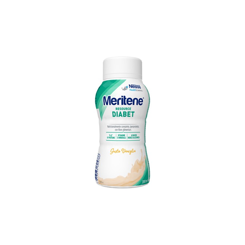 Nestle' It. Meritene Resource Diabet Vaniglia Alimento Iperproteico 28 Vitamine E Minerali 200 Ml