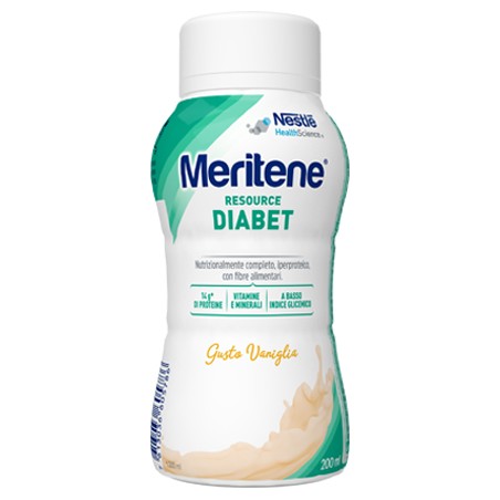 Nestle' It. Meritene Resource Diabet Vaniglia Alimento Iperproteico 28 Vitamine E Minerali 200 Ml