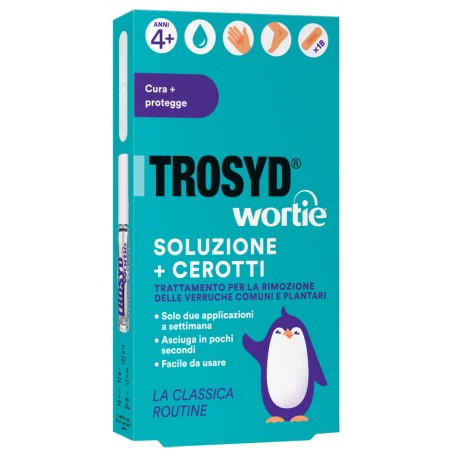 Trosyd Wortie Soluzione innovativa per trattamento di verruche 5 ml + 18 cerotti