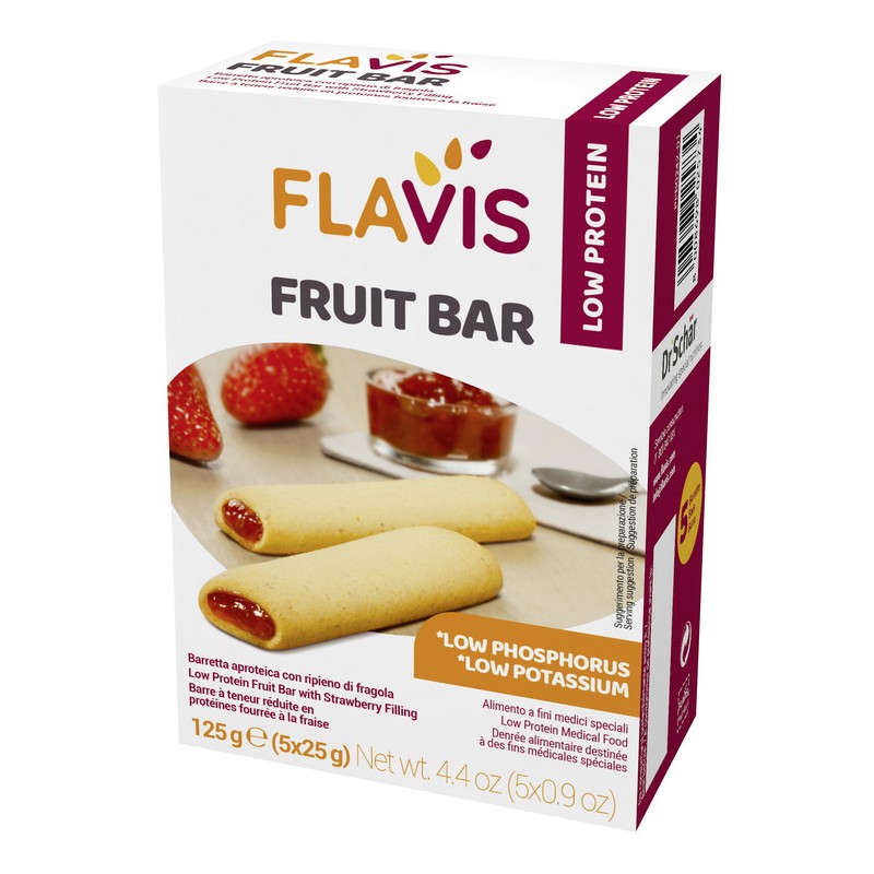 Dr. Schar Flavis Fruit Bar Barretta Aproteica Con Ripieno Di Fragola 5 Pezzi Da 25 G