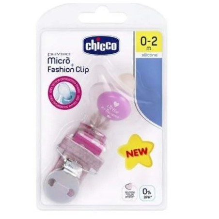 Chicco Succhietto Micro+clip Girl 0-2 Mesi Silicone B