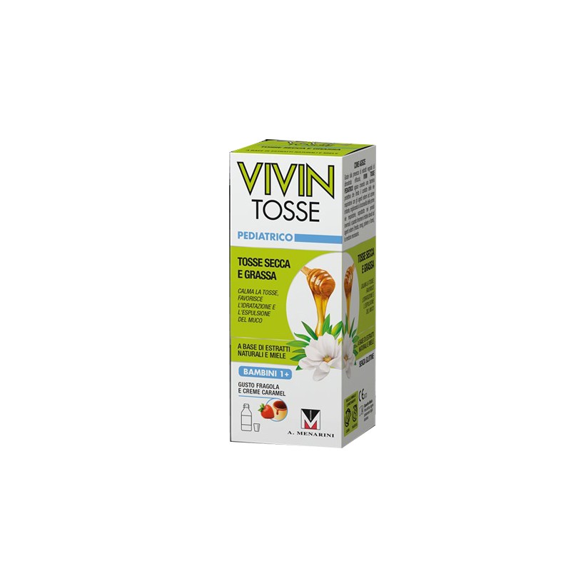 A. Menarini Ind. Farm. Riun. Vivin Tosse Pediatrico Sciroppo Per Tosse Secca E Grassa Gusto Fragola E Creme Caramel 150 Ml