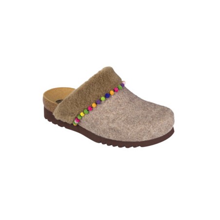 Scholl Shoes Libby Felt+synthetic Fur+pomata Poms Womens Hazel 36 Materiale Tomaia Feltro+pelliccia Sintetica Fodera Tomaia Sfod