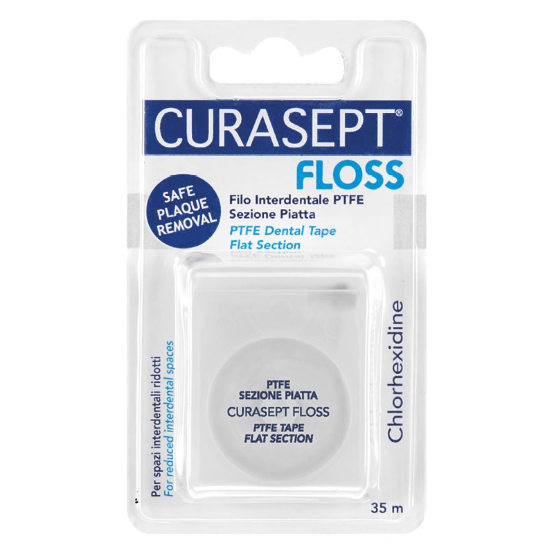 Curasept Floss Ptfe Tape Clorexidina sezione piatta