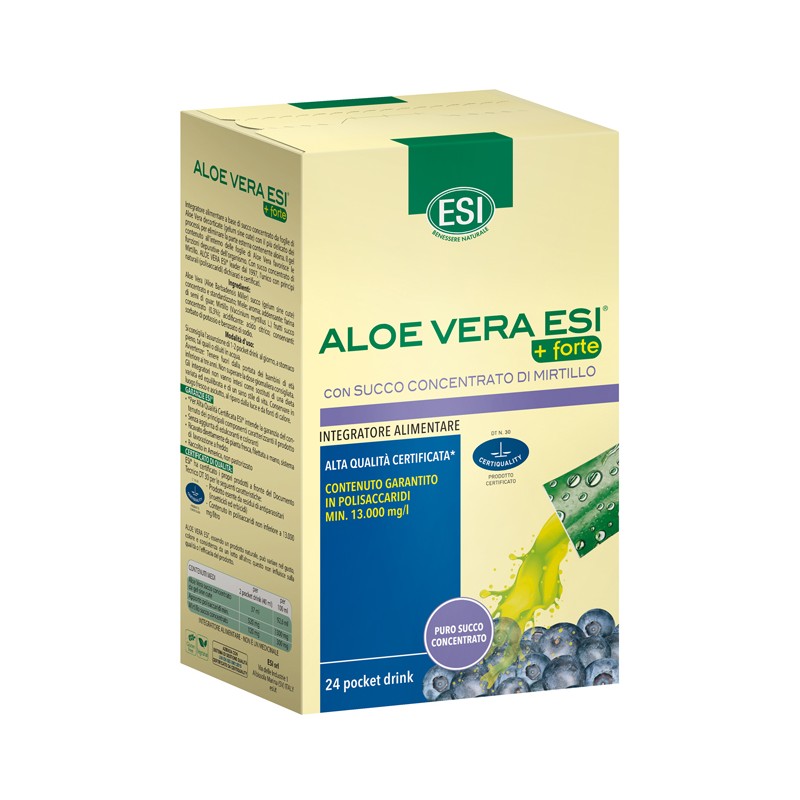 Esi Aloe Vera Succo + Forte Mirtillo 24 Pocket Drink