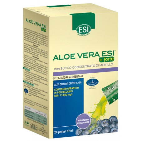 Esi Aloe Vera Succo + Forte Mirtillo 24 Pocket Drink