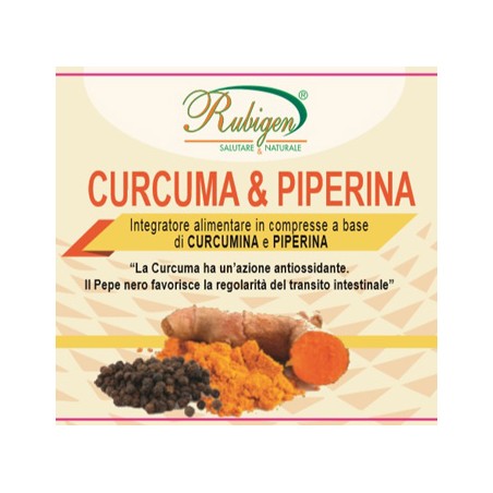 Natur-farma Curcuma & Piperina Rubigen 120 Compresse Da 500 Mg