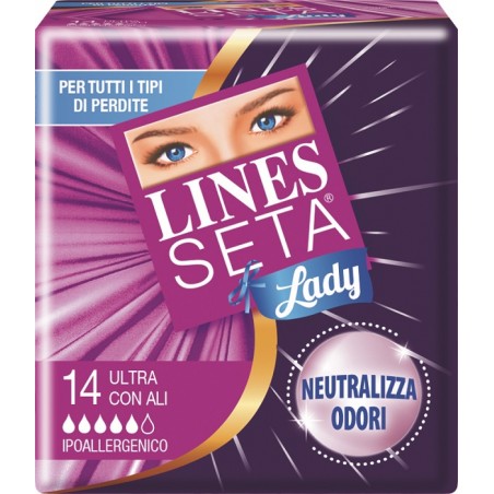 Fater Assorbente Lines Seta Ultra Lady Con Ali 14 Pezzi