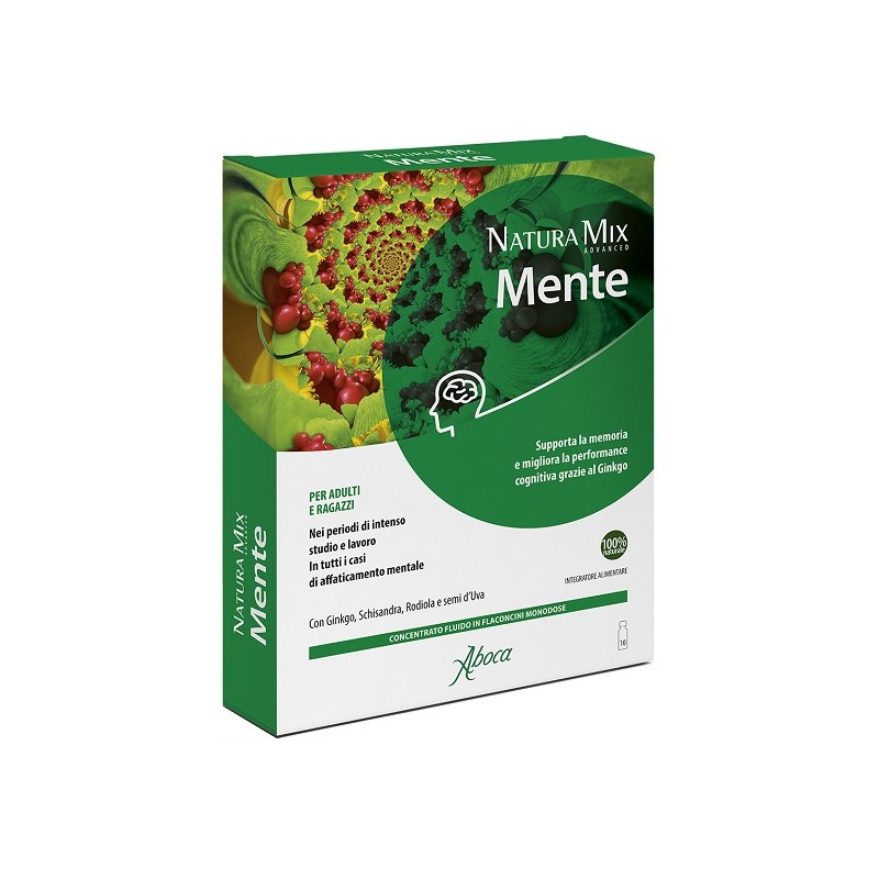 Aboca Natura Mix Advanced Mente 10 Flaconcini 150 G