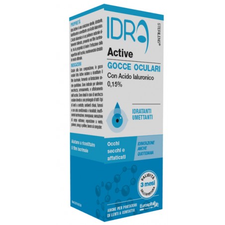 Eurospital Gocce Oculari Sterilens Idra Active 10 Ml Con Acido Ialuronico 0,15%