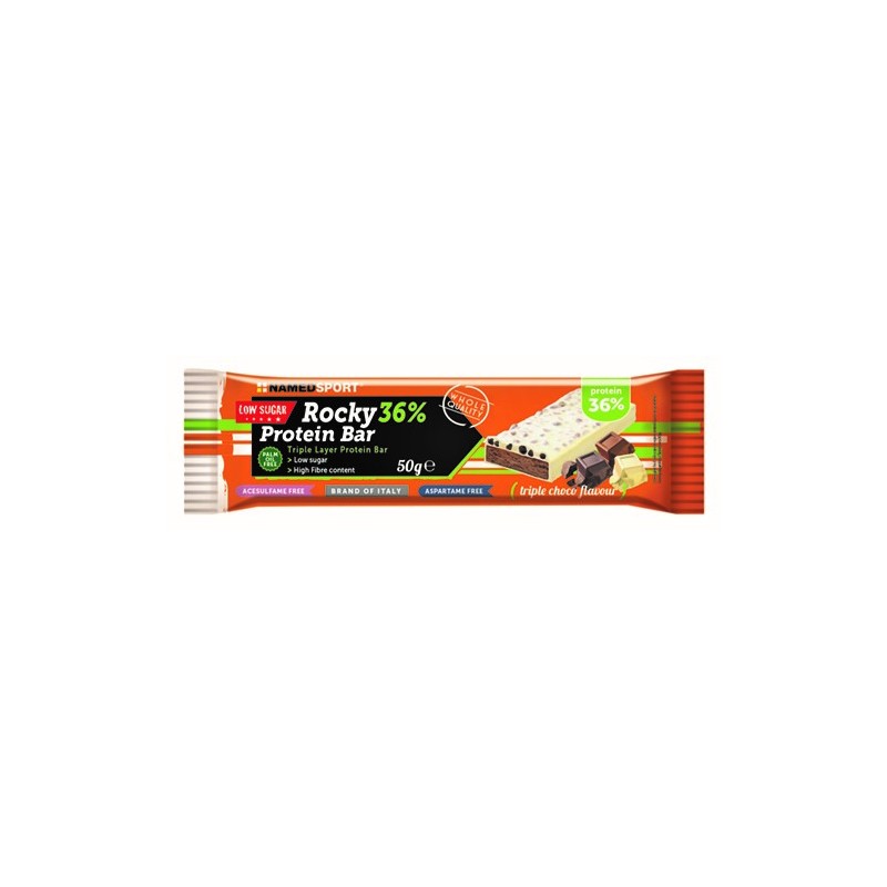 Namedsport Rocky 36% Protein Bar Triple Choco Barretta 50 G