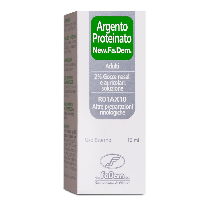 Argento Proteinato New.fa.dem. Adulti 2% Gocce Nasali E Auricolari 10 ml