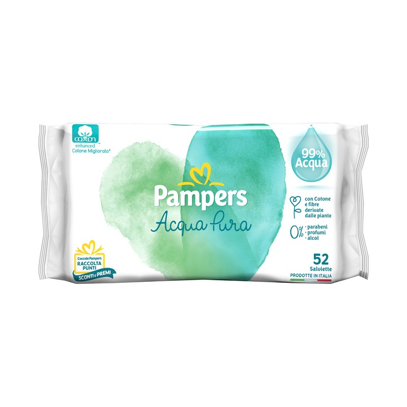 Fater Wipes Pampers Protezione Pura Naturello 52 Salviette