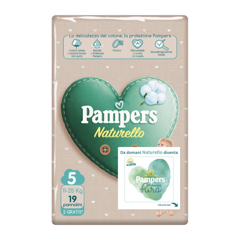 Fater Pampers Protezione Pura Naturello Junior Cp 17 Pezzi + 2