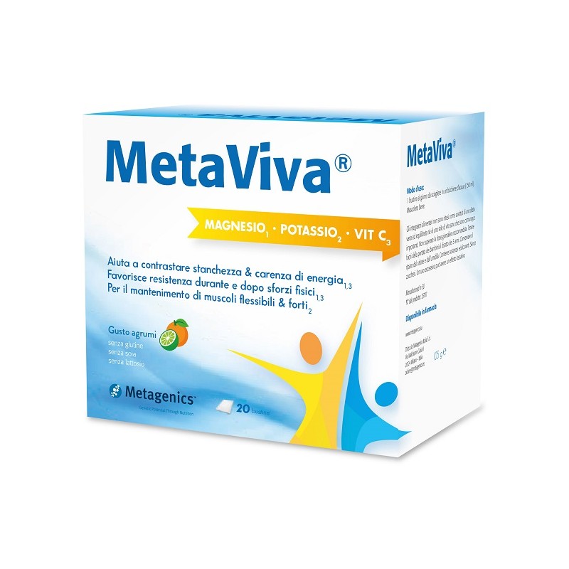 Metagenics Belgium Bvba Metaviva Magnesio Potassio Vitamina C 20 Bustine