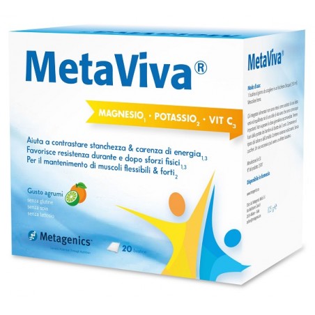 Metagenics Belgium Bvba Metaviva Magnesio Potassio Vitamina C 20 Bustine