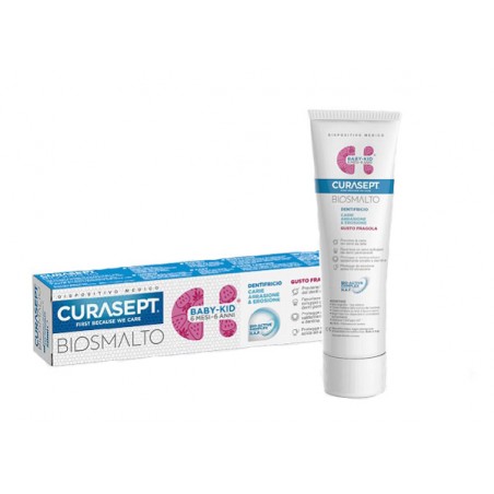 Curasept Biosmalto Dentifricio Baby Kid Fragola Carie Abrasione & Erosione 50 Ml