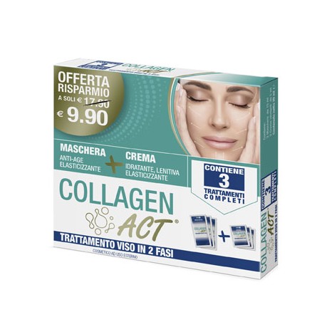 F&f Collagen Act Trattamento Viso 2 Fasi Maschera Anti Age Elasticizzante + Crema Idratante Lenitiva Elasticizzante