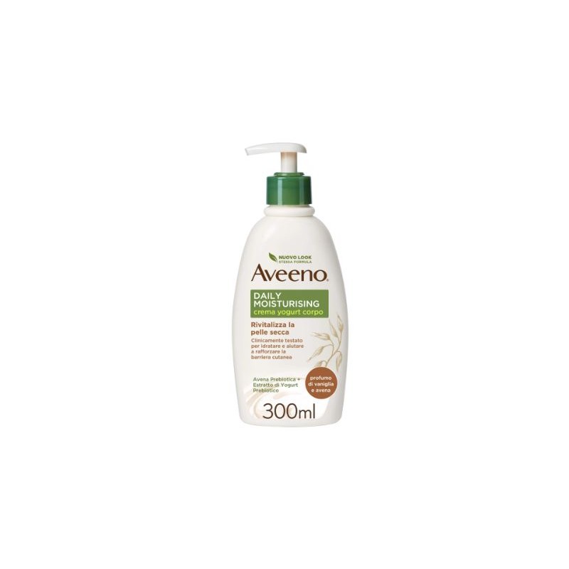 Johnson & Johnson Aveeno Crema Corpo Yogurt Vaniglia & Avena 300 Ml