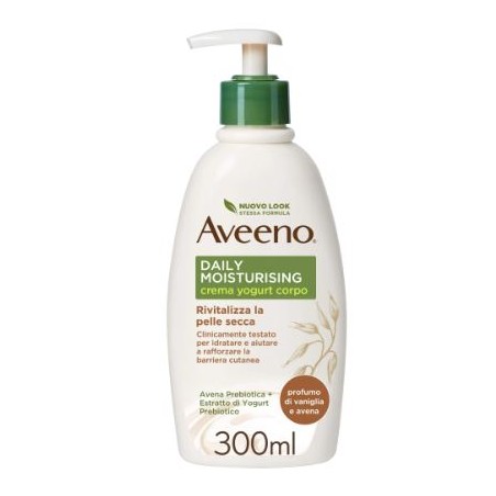 Johnson & Johnson Aveeno Crema Corpo Yogurt Vaniglia & Avena 300 Ml