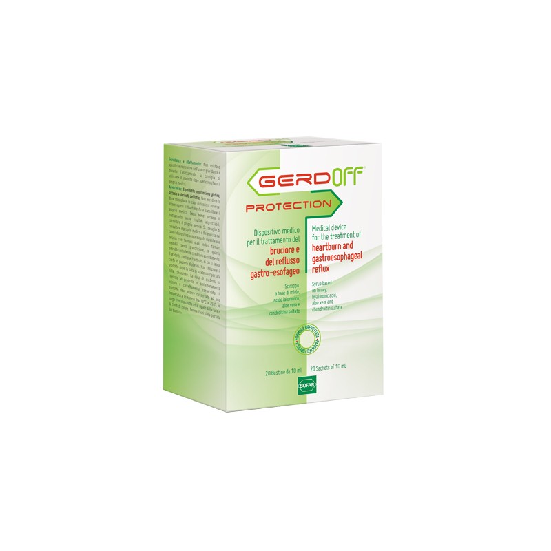 confezione 20 buste da 10 ml gerdoff protection sciroppo