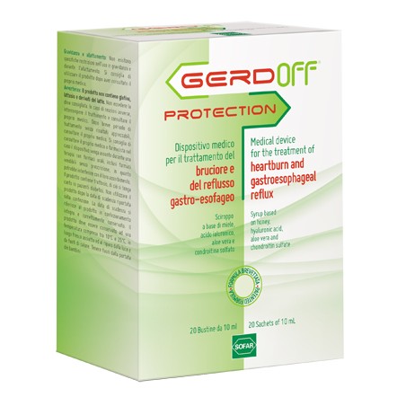 confezione 20 buste da 10 ml gerdoff protection sciroppo