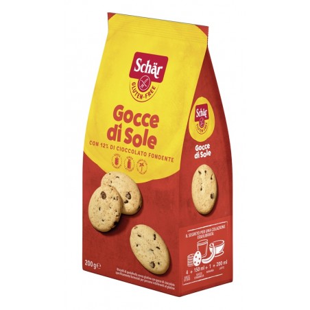 Dr. Schar Schar Gocce Di Sole Biscotti Di Pastafrolla Con Gocce Di Cioccolato Fondente Senza Lattosio 200 G