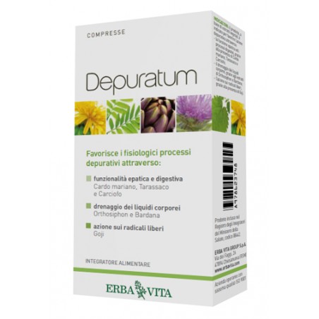 Erba Vita Depuratum Depurativo per il benessere del fegato 30 compresse