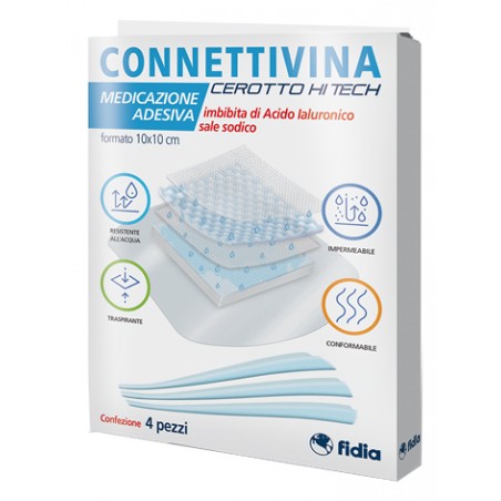 Fidia Farmaceutici Cerotto Connettivina Hitech 10 X 10 Cm 4 Pezzi