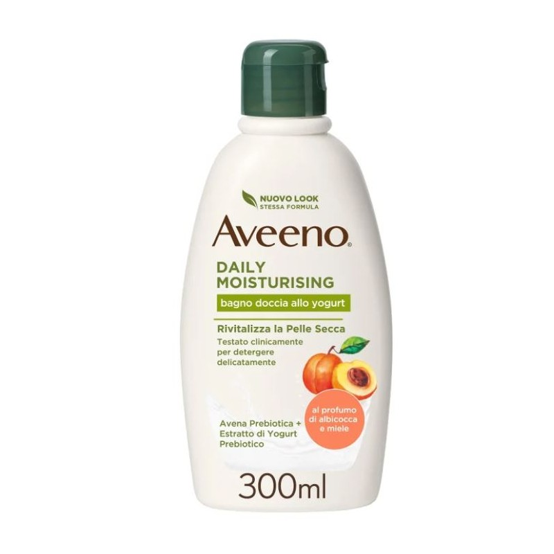 Johnson & Johnson Aveeno Bagno Doccia Yogurt Albicocca & Miele 300 Ml