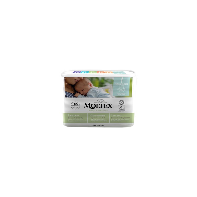 Ontex Pannolini Moltex Pure & Nature New Born 2-5 Kg Taglia 1 22 Pezzi