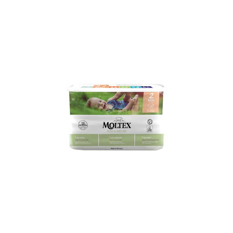 Ontex Pannolini Moltex Pure & Nature Mini 3-6 Kg Taglia 2 38 Pezzi