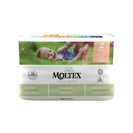 Ontex Pannolini Moltex Pure & Nature Mini 3-6 Kg Taglia 2 38 Pezzi