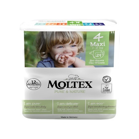 Ontex Pannolini Moltex Pure & Nature Maxi 7-14 Kg Taglia 4 29 Pezzi