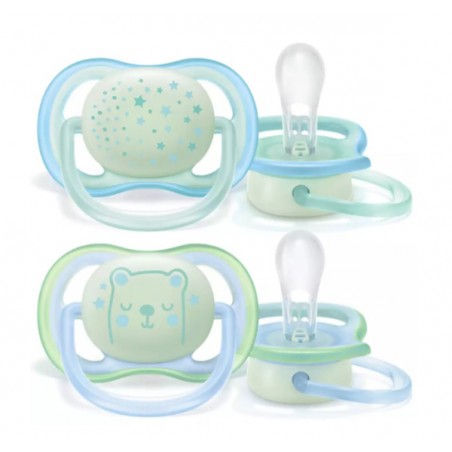 Philips Avent Succhietto Ultra Air Night 0-6 Mesi 2 Pezzi