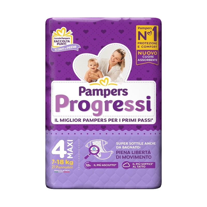 Fater Pampers Progressi Maxi Pannolino 4 7-18kg 22 Pezzi