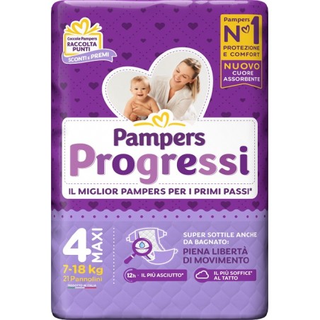 Fater Pampers Progressi Maxi Pannolino 4 7-18kg 22 Pezzi