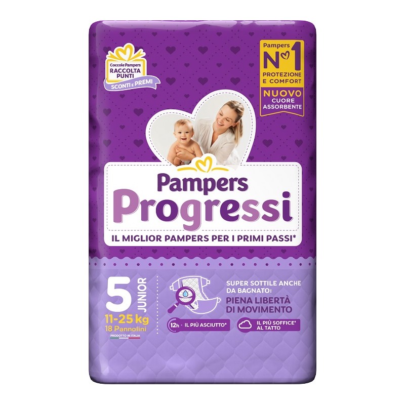 Fater Pampers Progressi Junior Pannolino 5 11-25kg 19 Pezzi