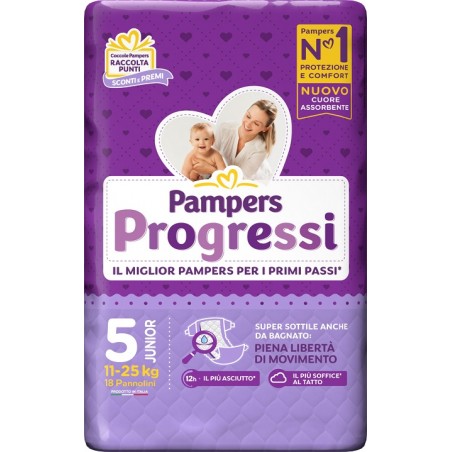 Fater Pampers Progressi Junior Pannolino 5 11-25kg 19 Pezzi