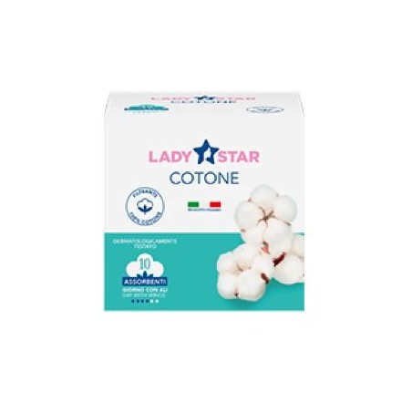 Farvima Medicinali Assorbenti Esterni Ladystar Cotone Giorno Ali 10 Pezzi