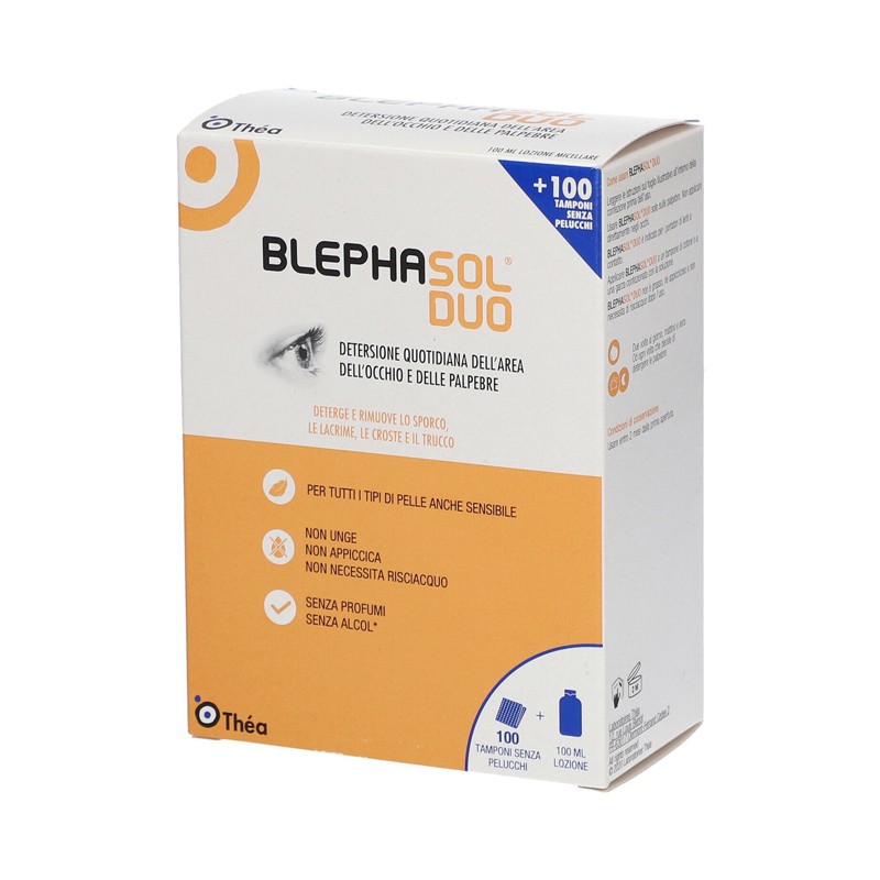 Laboratoires Thea Blephasol Duo Soluzione Micellare Igiene Palpebrale 100 Ml + 100 Garze